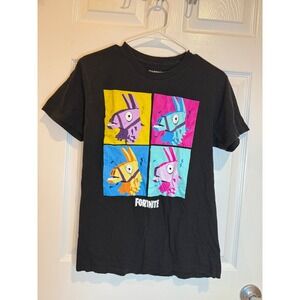 Fortnite Llama Graphic T-Shirt Gaming Tee Black‎ Small S